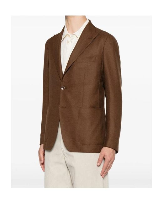 Tagliatore Brown Single-Breasted Suit Jacket for men
