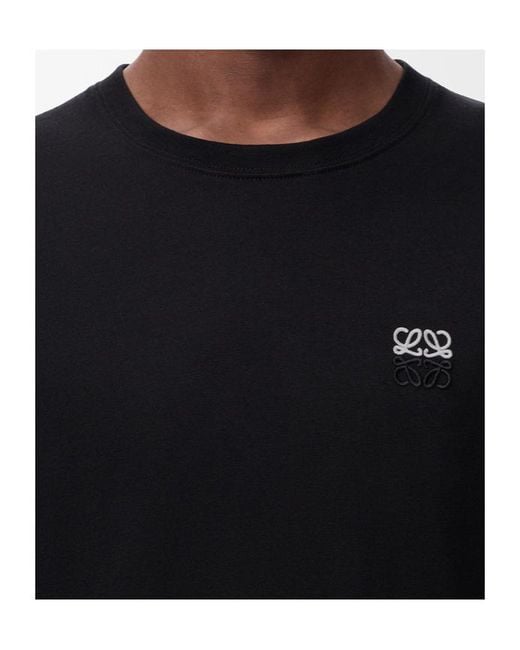 Loewe Black Logo Detailed Short Sleeved T-Shirt for men