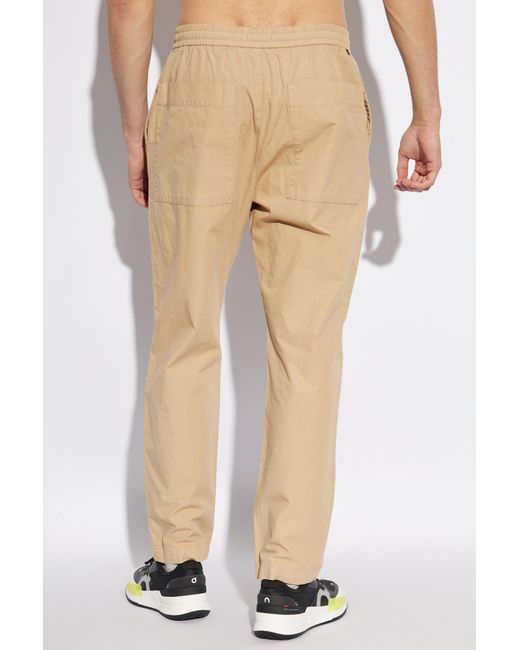 Woolrich Natural Loose Fit Drawstring Trousers for men