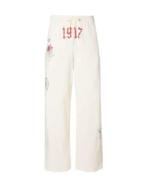 Balenciaga White Printed Cotton Fleece Sweatpants for men