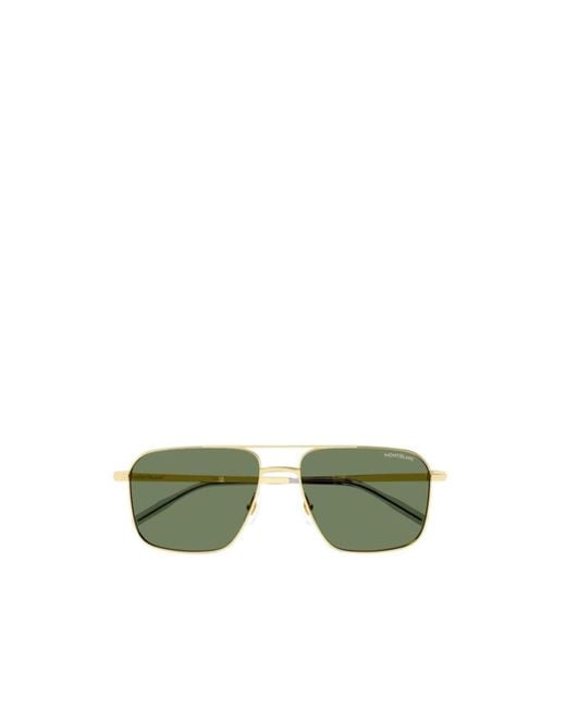 Montblanc Green Eyewear Square Frame Sunglasses for men