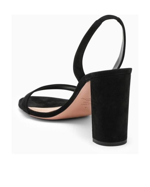 Aquazzura Black So Nude Block Sandals