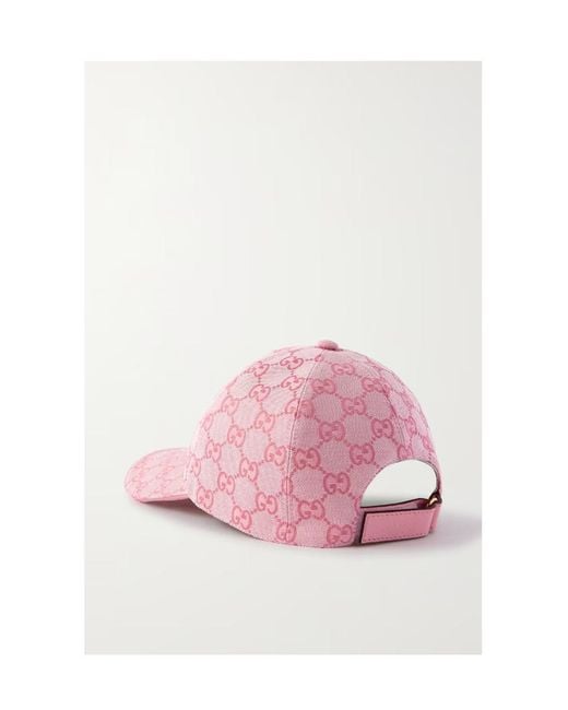 Gucci Pink Gg Detailed Baseball Cap