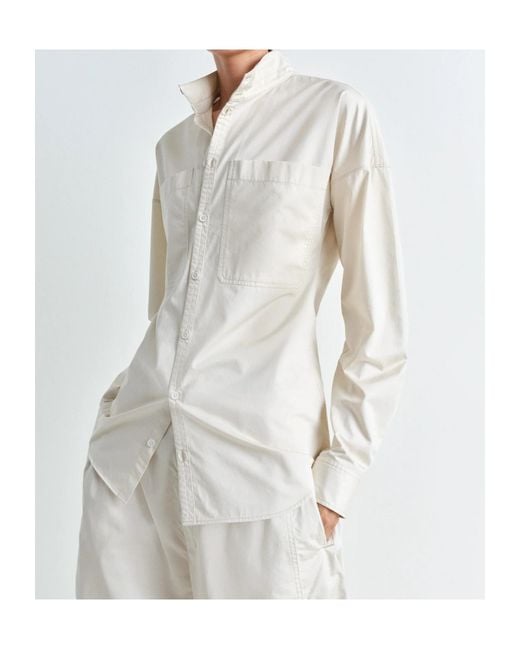 Lemaire White Curved Hem Fitted Shirt
