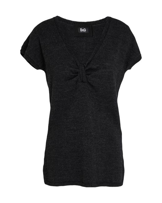 Dolce & Gabbana Black Solid Color Jumpers