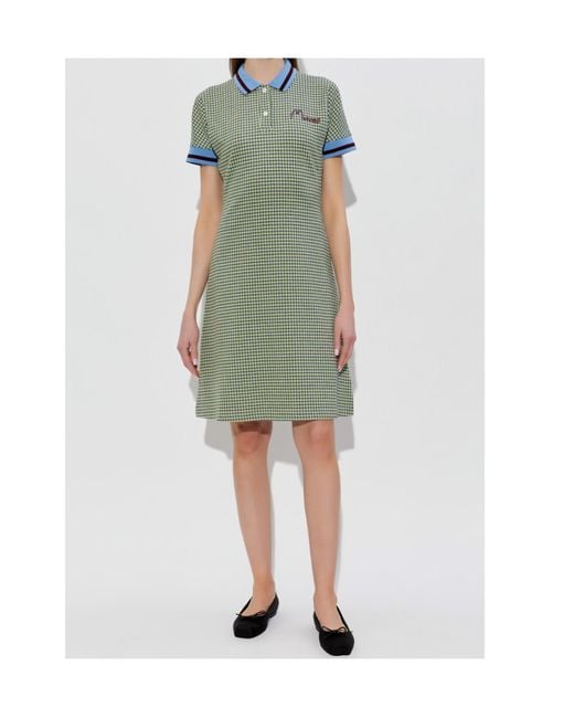 Marni Green Checked Mini Dress