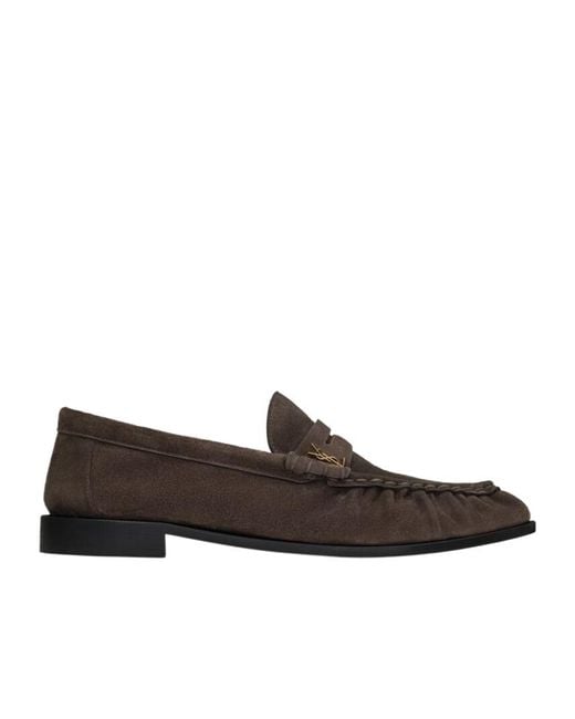 Saint Laurent Brown Le Loafer Penny Slippers for men
