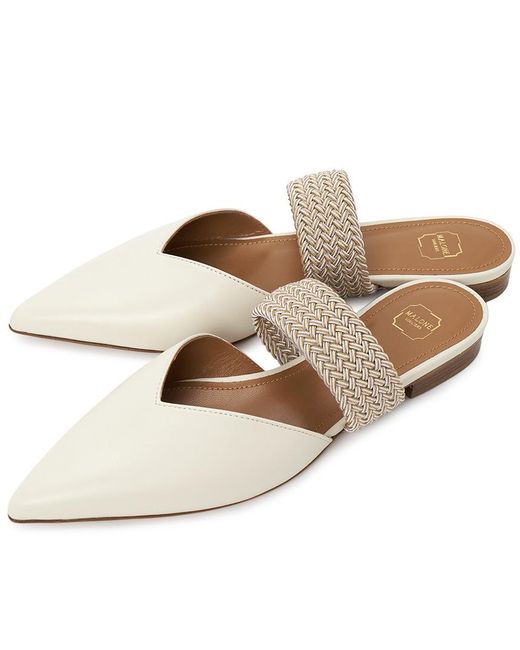 Malone Souliers White Maisie Flat Mules