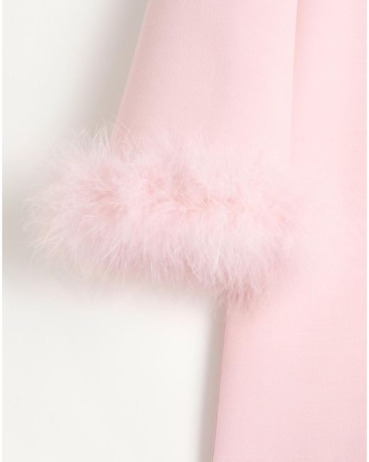 Valentino Pink Crepe Couture Dress With Feathers