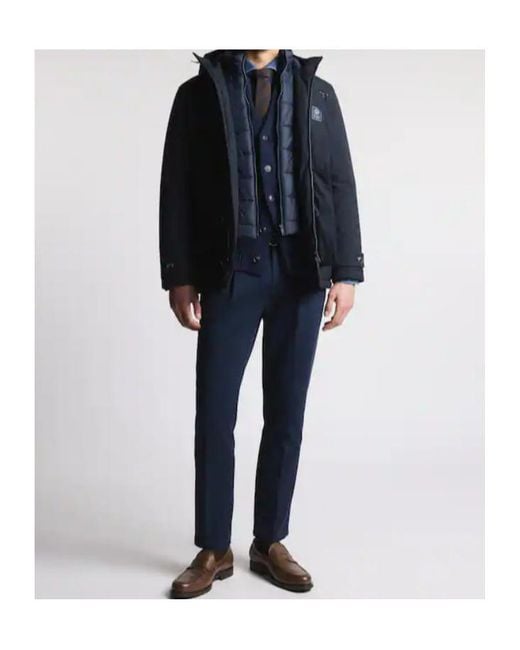 Fay Blue Hooded Parka Coat for men