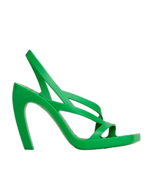 Bottega Veneta Green Jimbo Slingback Heeled Sandals