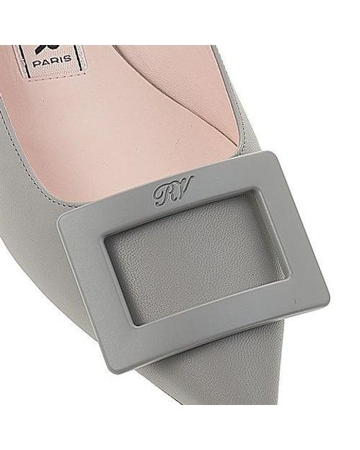 Roger Vivier Gray Pointed Flat Shoes