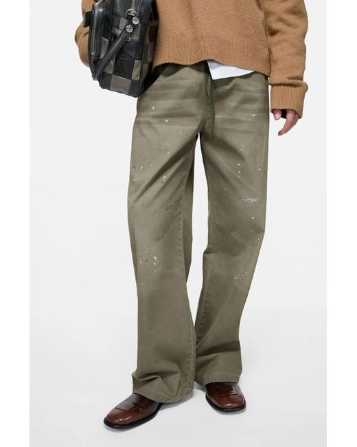 Acne Gray Washed Cotton Trousers for men