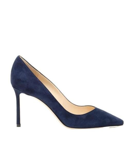 Jimmy Choo Blue Romy 85 Pumps