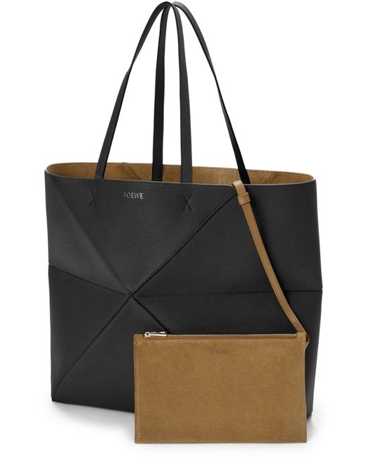Loewe Black Large Puzzle Fold Tote Bag