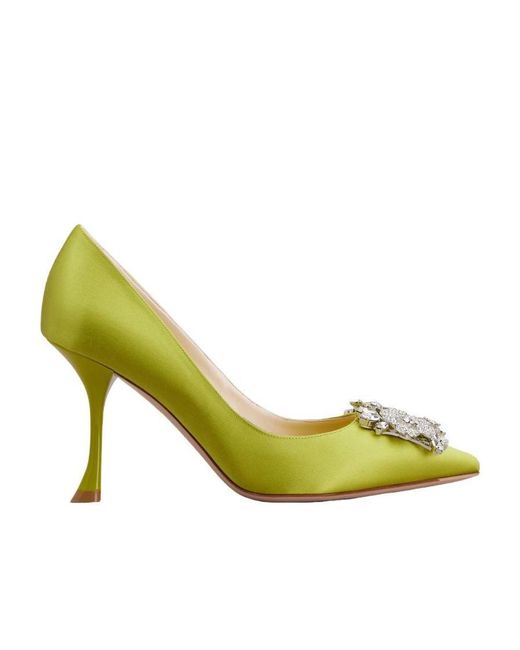 Roger Vivier Green Rv Bouquet Strass Buckle Pumps