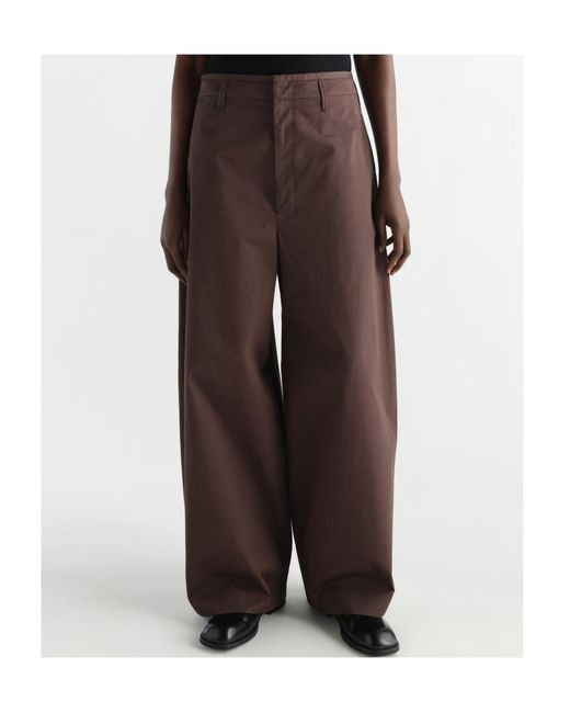 Lemaire Brown Wide Leg Chino Trousers