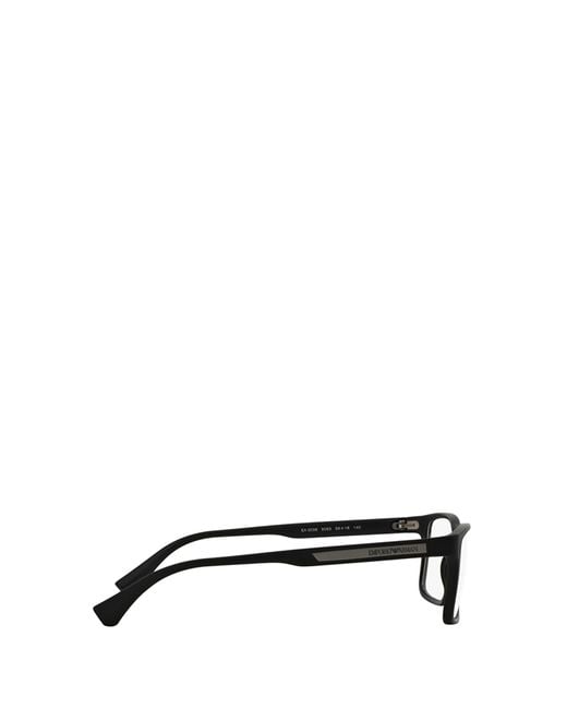 Emporio Armani White Rectangular Frame Glasses for men
