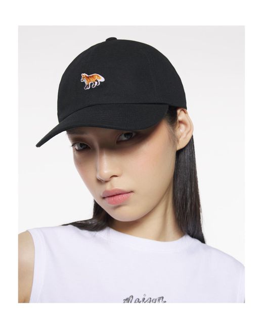 Maison Kitsuné Black Maison Kitsuné Baby Fox Cap for men
