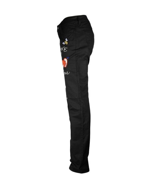 Moschino Black Logo Printed Jeans