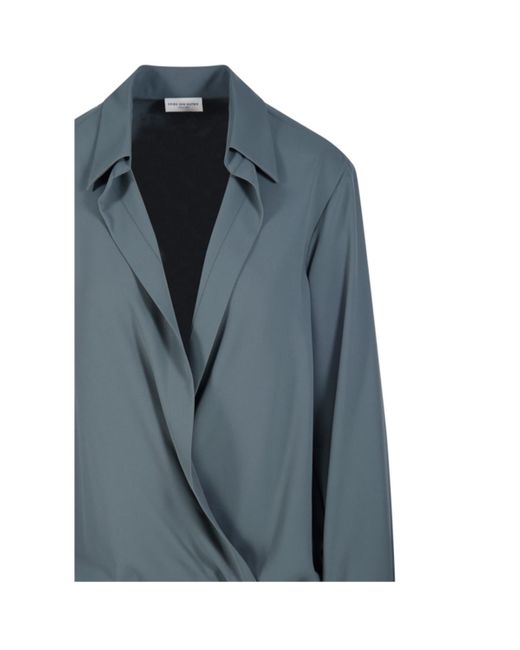 Dries Van Noten Blue Long-Sleeved Shirt