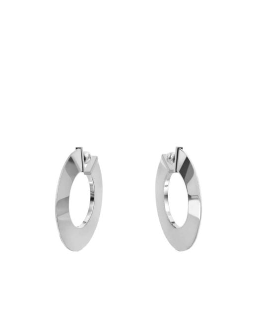 Alaïa White Alaïa Blade Disc-Shaped Blade Hoop Earrings