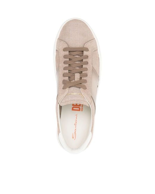 Santoni Pink Gloria Logo Low-Top Sneakers for men
