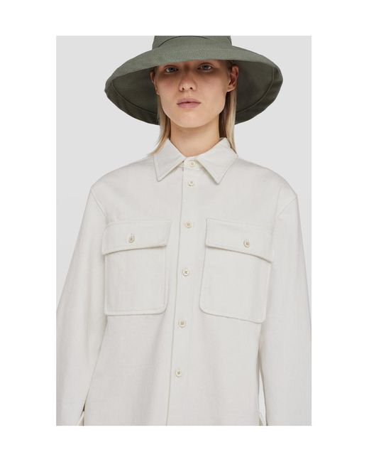 Jil Sander White Buttoned Long-Sleeved Shirt