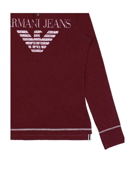 Armani Jeans Red Logo Details Polo Shirt for men