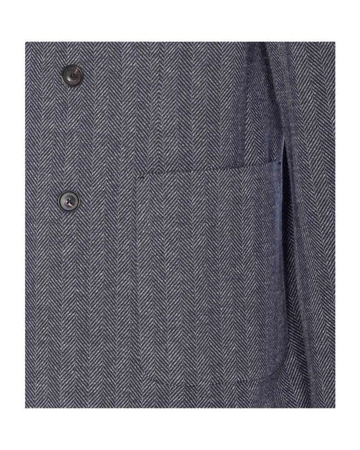 Circolo 1901 Blue Chevron Double-Breasted Jacket for men