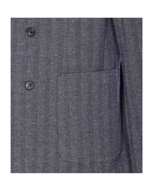 Circolo 1901 Blue Chevron Double-Breasted Jacket for men