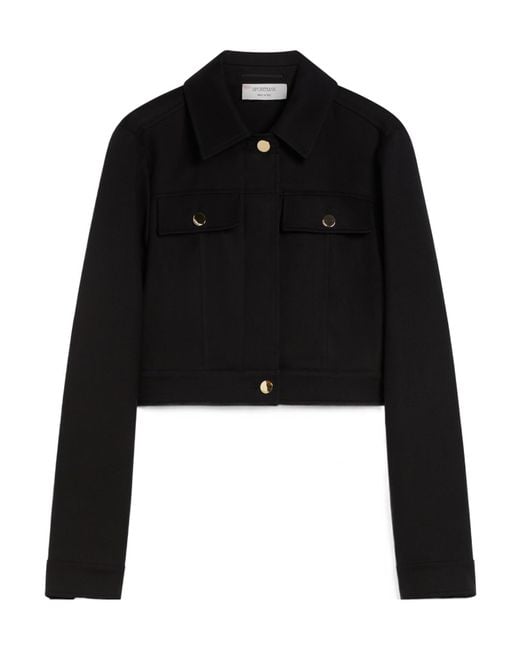 Sportmax Black Cotton Cady Cropped Jacket