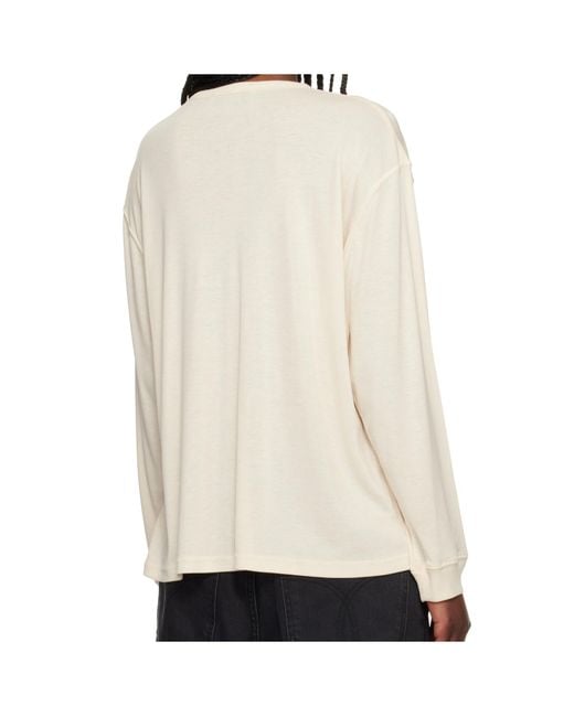 Studio Nicholson White Rutas Henley Long-Sleeve Top