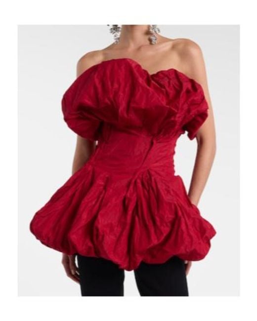 Magda Butrym Gathered Cotton-Blend Taffeta Minidress