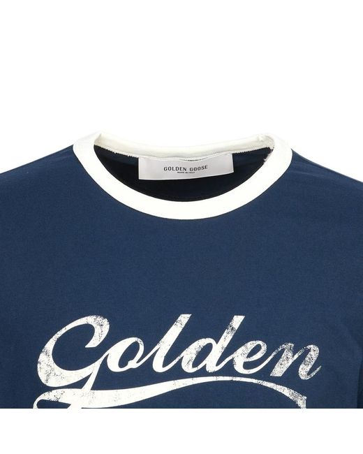 Golden Goose Deluxe Brand Blue Short-Sleeved T-Shirt for men