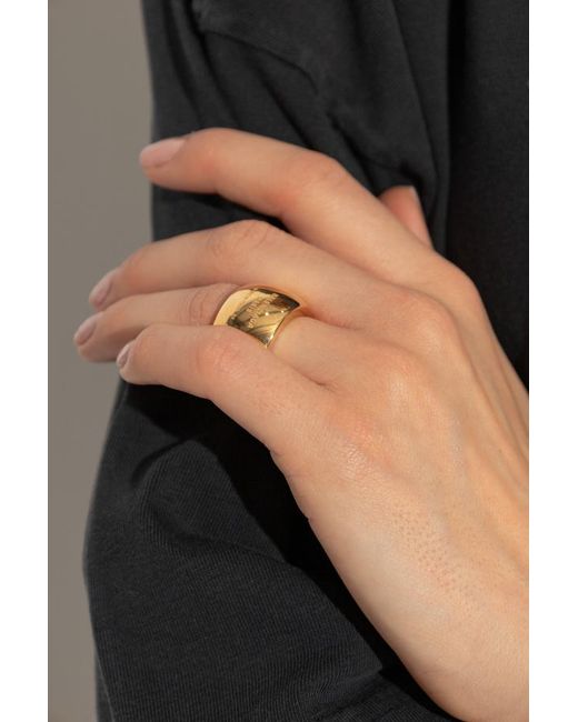 Balenciaga Natural Logo-Engraved Ring