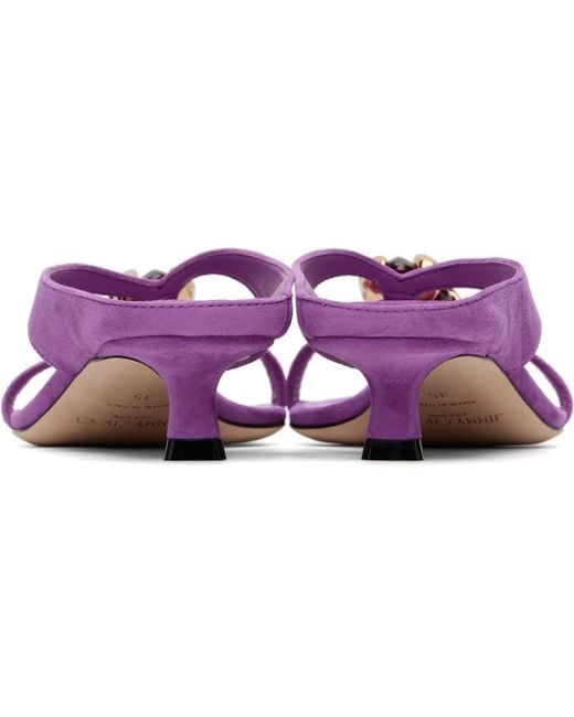 Jimmy Choo Purple Emeri Stone 35 High-Heeled Sandals