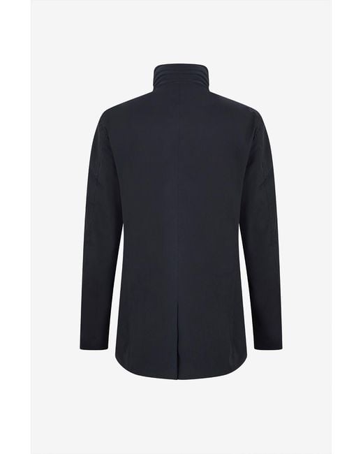 Moorer Blue Stand-Collar Mid-Length Coat for men
