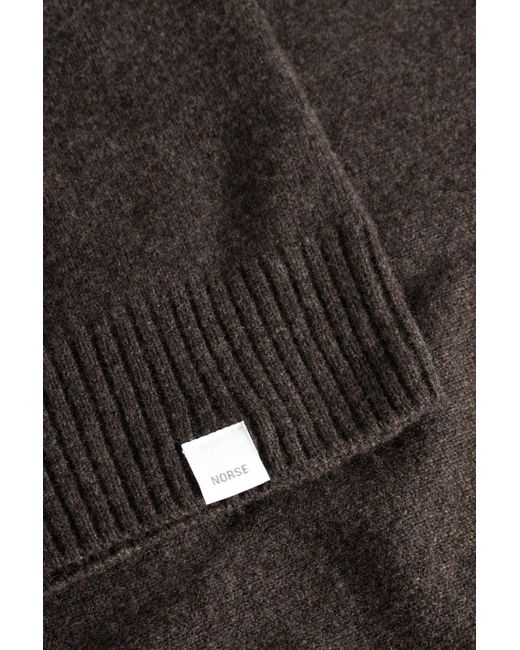 Norse Projects Brown Long-Sleeved Wool Polo Shirt for men