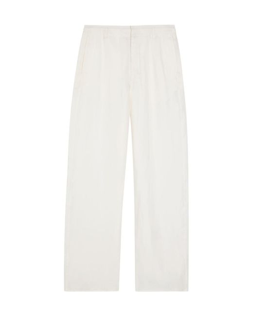 Lemaire White Casual Textured Trousers