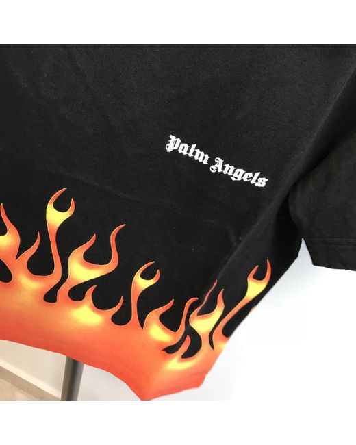 Palm Angels Black Flame T-Shirt for men
