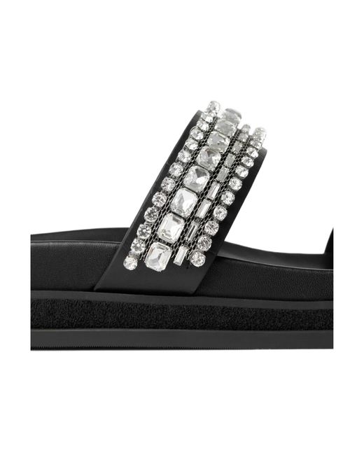 Jimmy Choo Black Jadi Embellished Flat Shoes