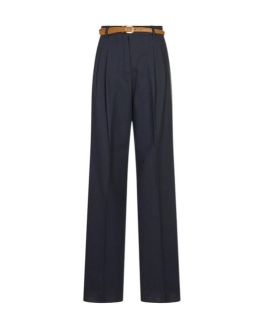 Max Mara Blue Belt Loop Casual Pants