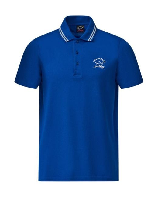 Paul & Shark Blue Logo Short-Sleeved Polo Shirt for men