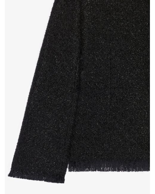 Givenchy Black Textured Frayed-Edge Jacket