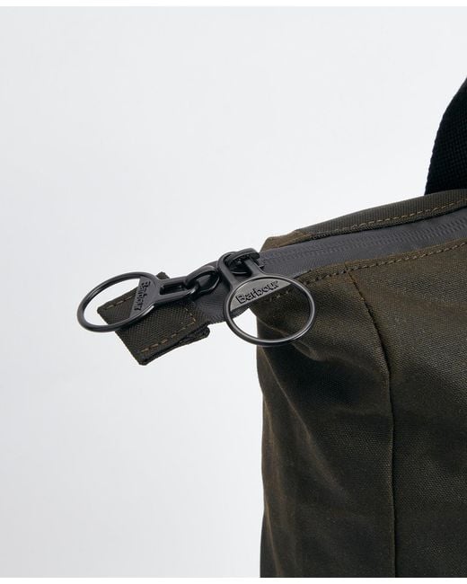 Barbour Black Logo Backpack for men