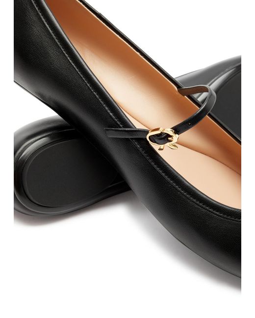 Gianvito Rossi Black Leather Ballet Flats