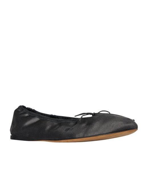The Row Black Bow Detailed Slip-On Flat Shoes