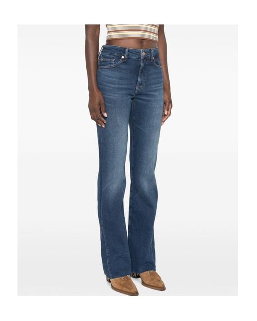 7 For All Mankind Blue Belt-Loop Jeans