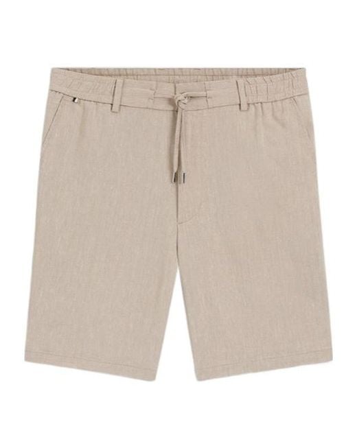 Boss Natural Drawstring Elastic-Waistband Shorts for men